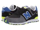 New Balance Kids Gc574v1 (big Kid) (black/royal Blue) Boys Shoes