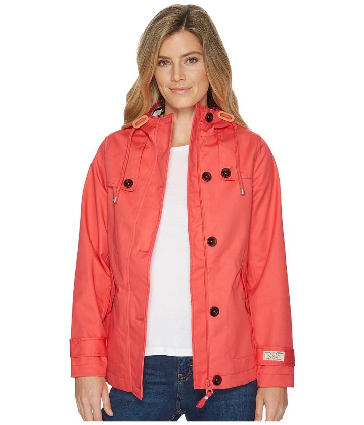 Joules Coast Waterproof Hooded Jacket (red Sky) Women's Coat