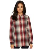 Pendleton Board Shirt (red/grey Ombre Plaid) Women's Long Sleeve Button Up