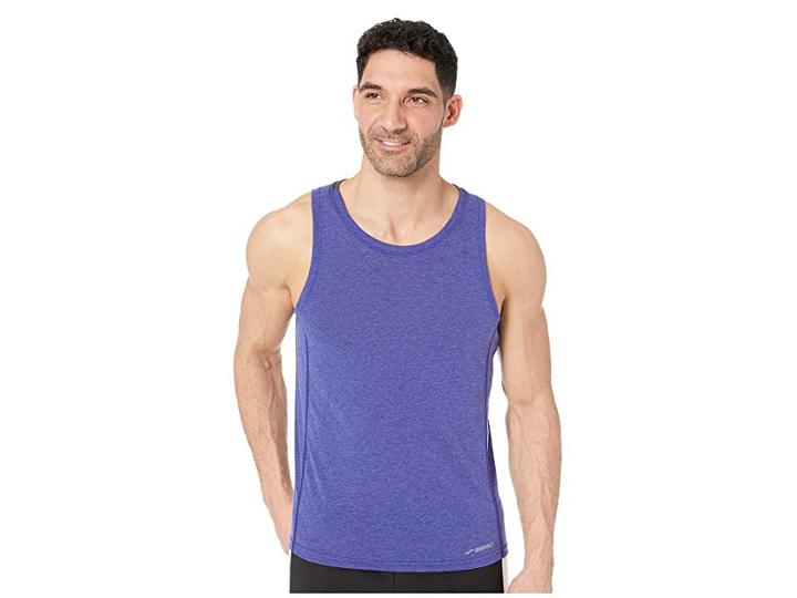 Brooks Distance Tank Top (heather Basin/heather Black) Men's Sleeveless