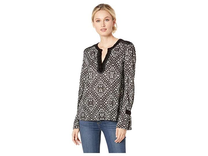 Lucky Brand All Over Printed Top (natural Multi) Women's Clothing
