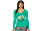 Champion College Oregon Ducks Long-sleeve V-neck Tee (kelly Green 2) Women's Long Sleeve Pullover