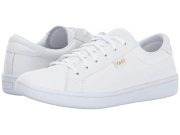 Keds Kids Ace (little Kid/big Kid) (white Leather) Girl's Shoes