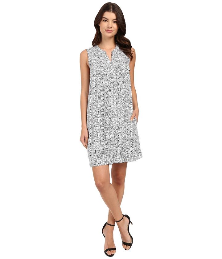 Three Dots Maggie-sleeveless Shirtdress (white) Women's Dress