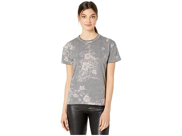 Chaser Vintage Jersey Classic Boxy High-low Tee (floral Print) Women's Clothing