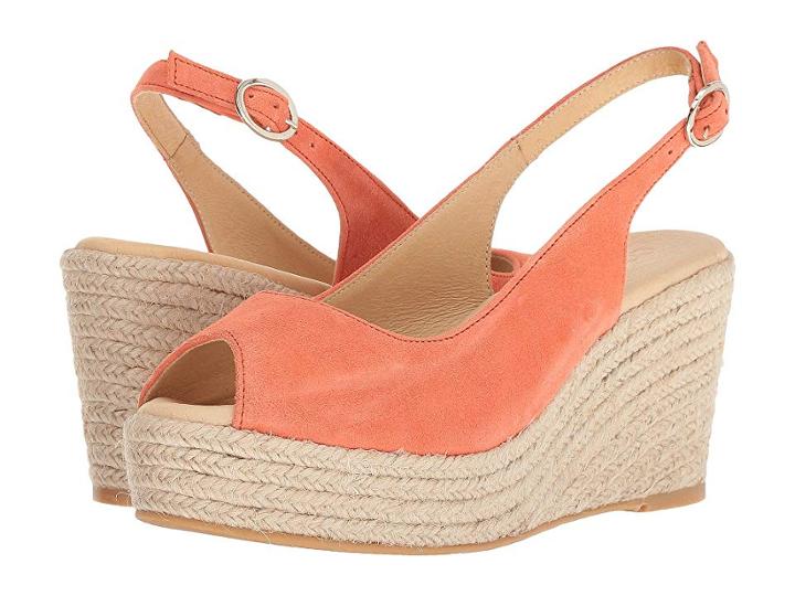 Cordani Evan Espadrille Wedge (coral Suede) Women's Wedge Shoes