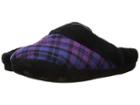 Lauren Ralph Lauren Cotton Brushed Twill So Soft Fleece Lining Slippers (purple Plaid) Women's Slippers