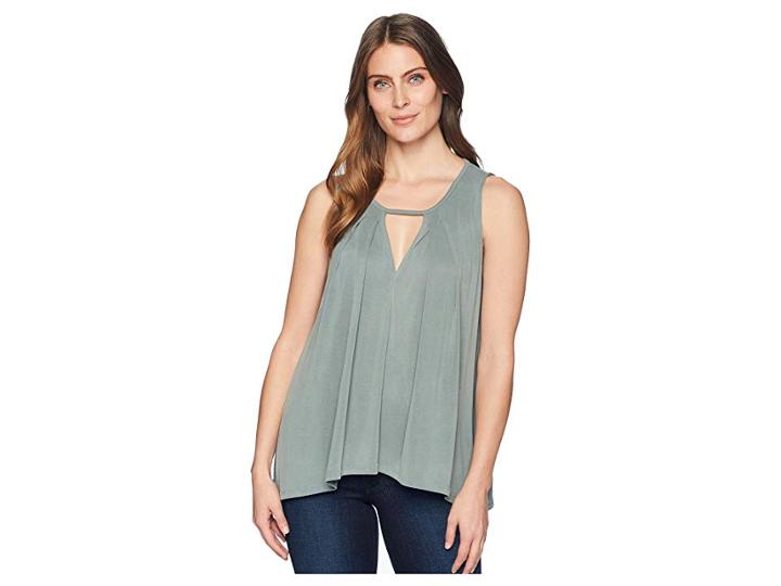Lucky Brand Sand Wash Cut Out Tunic Top (olive) Women's Sleeveless