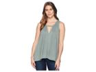 Lucky Brand Sand Wash Cut Out Tunic Top (olive) Women's Sleeveless