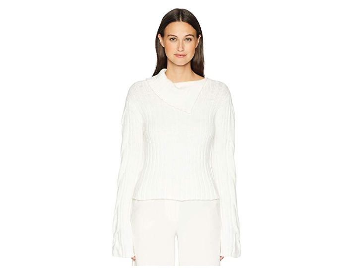 See By Chloe Fold-over Neck Sweater (natural White) Women's Sweater