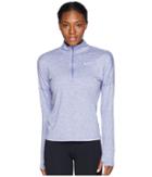 Nike Dry Element 1/2 Zip Running Top (purple Slate/heather) Women's Long Sleeve Pullover
