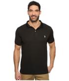 U.s. Polo Assn. Classic Fit Interlock Solid Polo Shirt (black) Men's Clothing