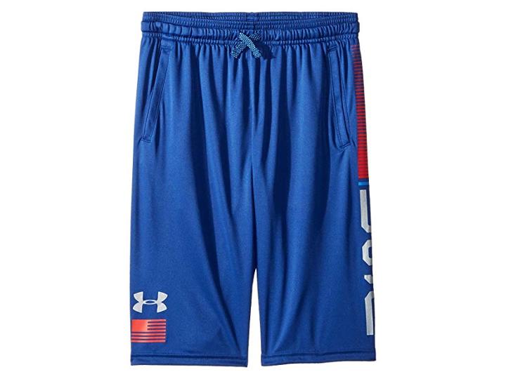 Under Armour Kids Usa Shorts (big Kids) (american Blue/green Typhoon/silver) Boy's Shorts