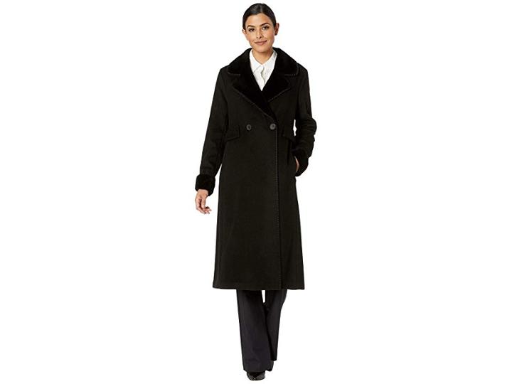 Lauren Ralph Lauren Two-button Maxi Wool (black) Women's Coat