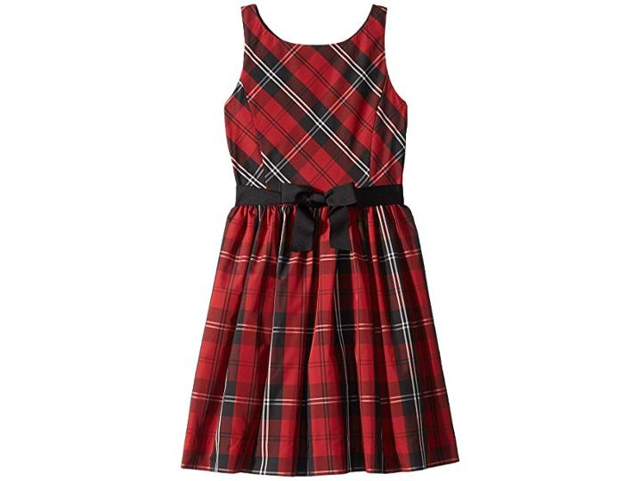 Polo Ralph Lauren Kids Belted Pleated Georgette Dress (big Kids) (metropolitan Tartan) Girl's Dress
