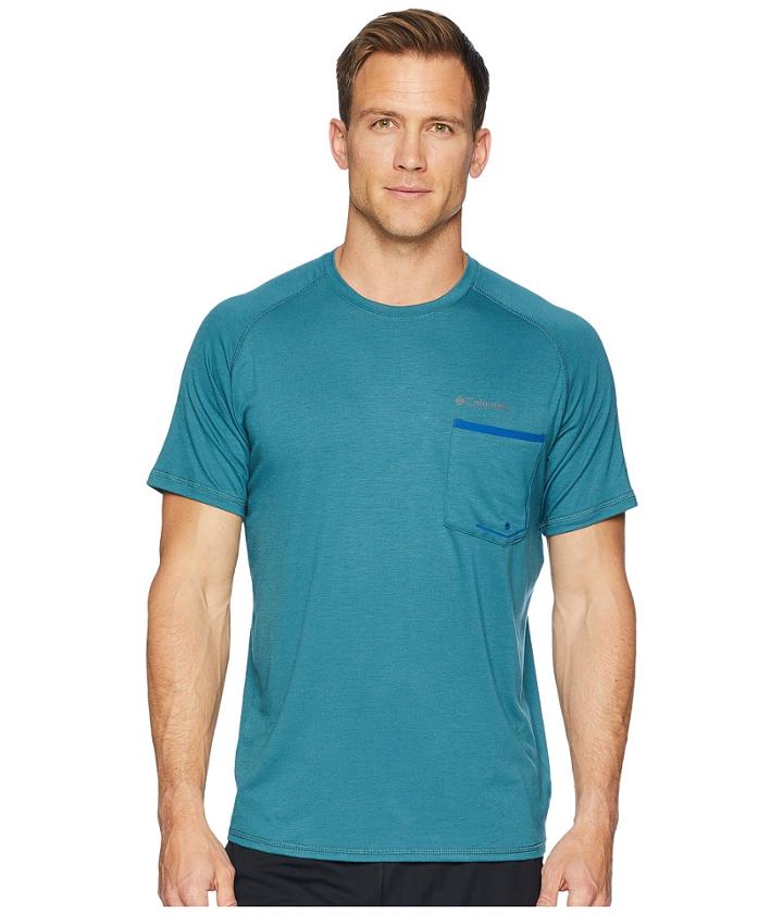 Columbia Sol Resist Short Sleeve Shirt (poseidon) Men's Short Sleeve Pullover