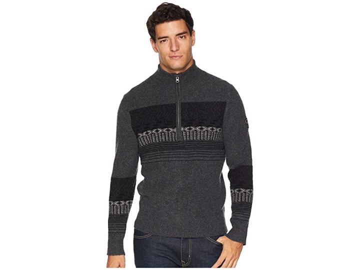 Obermeyer Textured 1/2 Zip Sweater (grey Matter) Men's Sweater