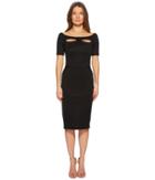 Zac Posen Bondage Jersey Short Sleeve Boat Neck Dress (black) Women's Dress