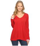 Nydj Twofer Sweater (red Ribbon) Women's Sweater