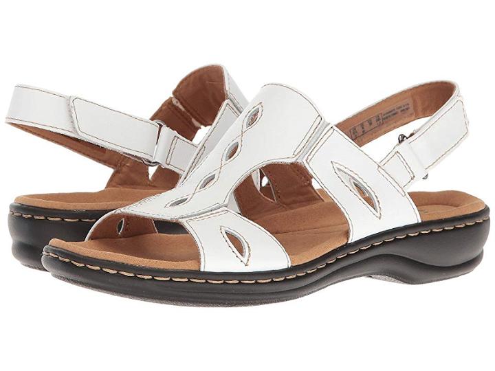 Clarks Leisa Lakelyn (white Leather) Women's Shoes