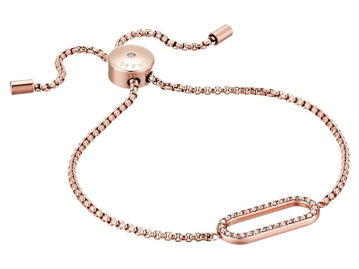 Michael Kors Iconic Link Pave Slider Bracelet (rose Gold) Bracelet