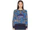 Kate Spade New York Athleisure Hibiscus Stripe Pullover (rich Navy) Women's Clothing