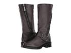 Frye Samantha Zip Tall (charcoal Polished Soft Full Grain) Women's Boots