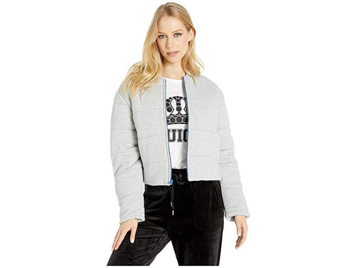 Juicy Couture Juicy Quilted Terry Track Jacket (heather Cozy) Women's Clothing