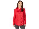 Calvin Klein Long Sleeve Woven Pullover (red) Women's Clothing
