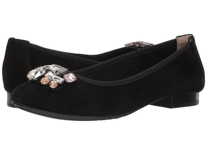 Me Too Sapphire (black Kid Suede) Women's Dress Flat Shoes