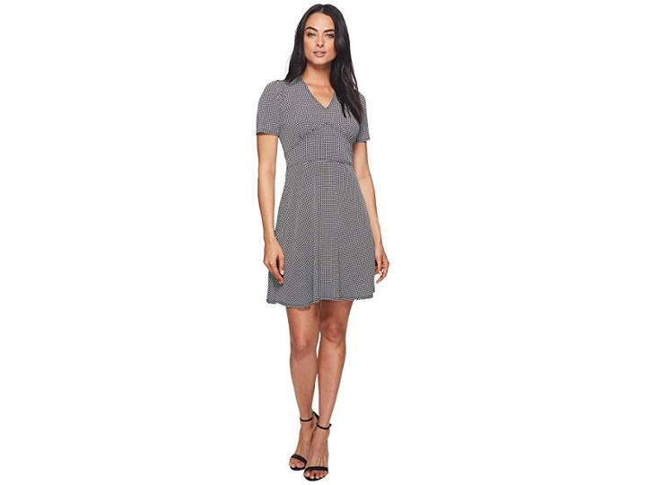Michael Michael Kors Mod Geo Flare Dress (black/white) Women's Dress