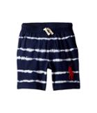 Polo Ralph Lauren Kids Tie-dye Cotton Jersey Shorts (little Kids) (blue Multi) Boy's Shorts