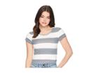 Roxy Parker Stripy Top (marshmallow Dress Blue Docker) Women's Clothing