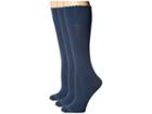 Hue Graduated Compression Opaque Knee High Socks 3-pair Pack (slate Blue) Women's Knee High Socks Shoes
