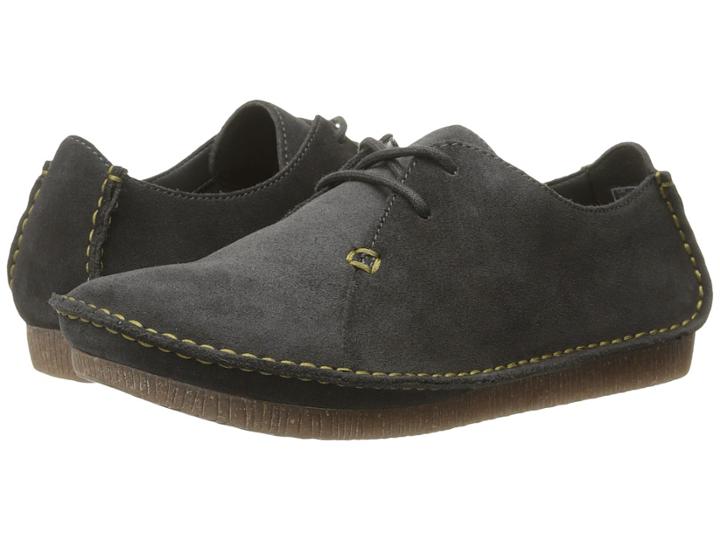 Clarks Janey Mae (dark Grey Suede) Women's  Shoes