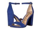 Sam Edelman Yaro Ankle Strap Sandal Heel (sailor Blue Kid Suede Leather) Women's Dress Sandals