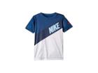 Nike Kids Swoosh Shield Dri-fit Short Sleeve Tee (little Kids) (white) Boy's Clothing