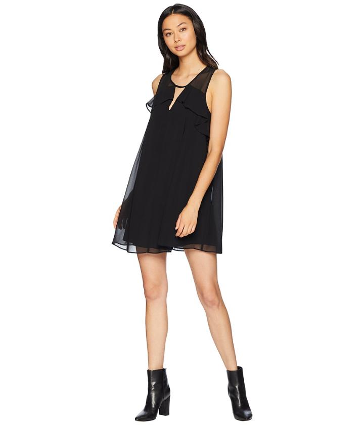 Bcbgeneration Front Cut Out Ruffle Dress (black) Women's Dress