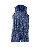 Polo Ralph Lauren Kids Floral Stretch Mesh Romper (little Kids/big Kids) (navy/cream Multi) Girl's Jumpsuit & Rompers One Piece
