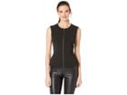 Bcbgmaxazria Jeslyn Sleeveless Top With Zipper Front (black) Women's Clothing