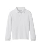 Nautica Kids Long Sleeve Pique Polo (little Kids) (white) Boy's Long Sleeve Pullover