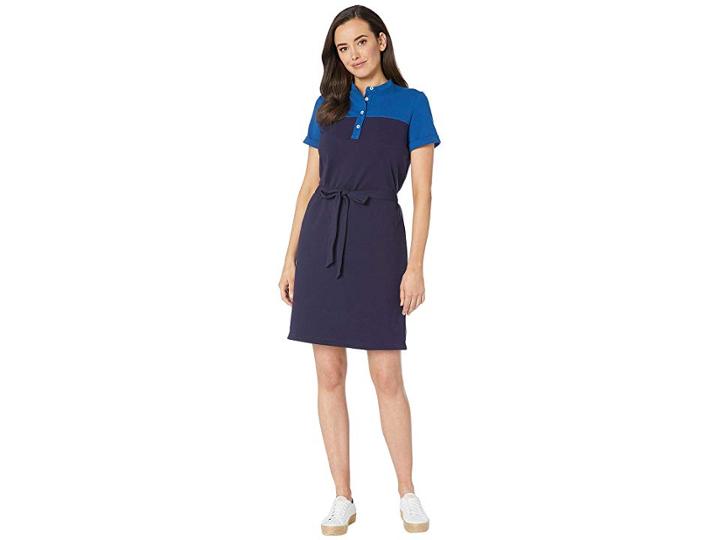 U.s. Polo Assn. Blocked Self Tie (evening Blue) Women's Dress