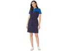 U.s. Polo Assn. Blocked Self Tie (evening Blue) Women's Dress
