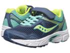 Saucony Kids Cohesion 10 A/c (little Kid/big Kid) (navy/turquoise) Girls Shoes