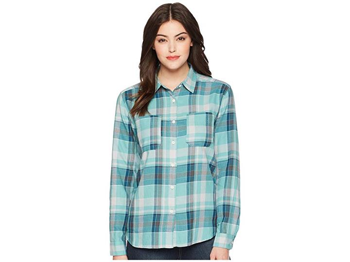 The North Face Long Sleeve Castleton Shirt (bristol Blue Sierra Plaid) Women's Long Sleeve Button Up