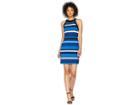 Karen Kane Contrast Modern Stripe Halter Dress (stripe) Women's Dress