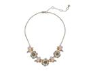 Marchesa Force Of Nature 16 In Front Flower Necklace (gold/white) Necklace