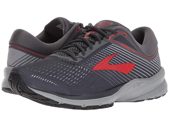 Brooks Launch 5 (ebony/grey/red) Men's Running Shoes