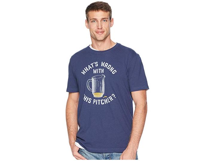 Life Is Good Wrong With This Pitcher? Crusher T-shirt (darkest Blue) Men's T Shirt