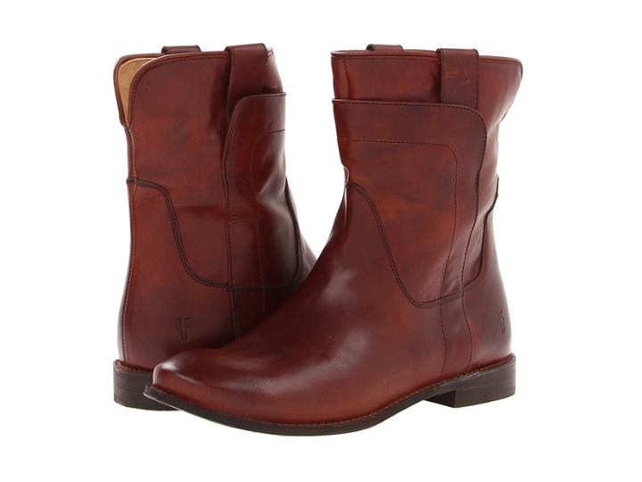 Frye Paige Short Riding (redwood Smooth Vintage Leather) Women's Pull-on Boots
